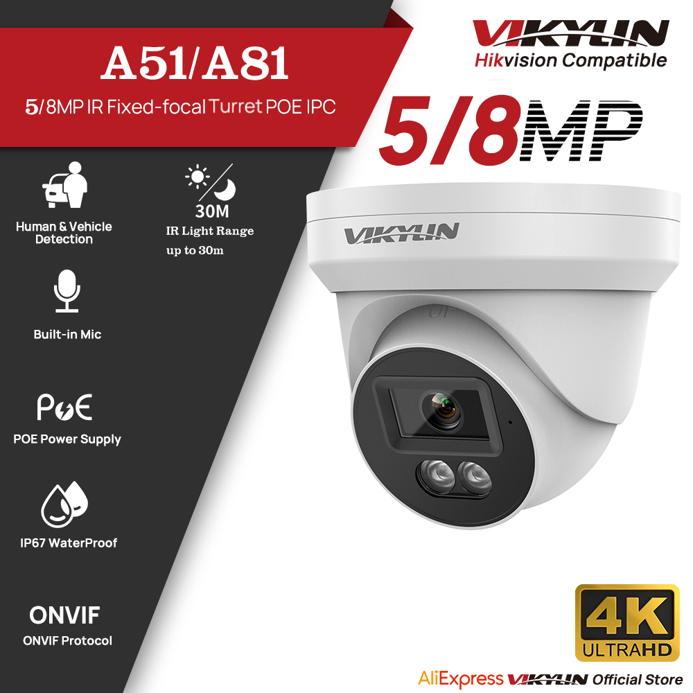 Home Security Lights Outdoors - Cámara de Seguridad IP VIKYLIN 5/8MP