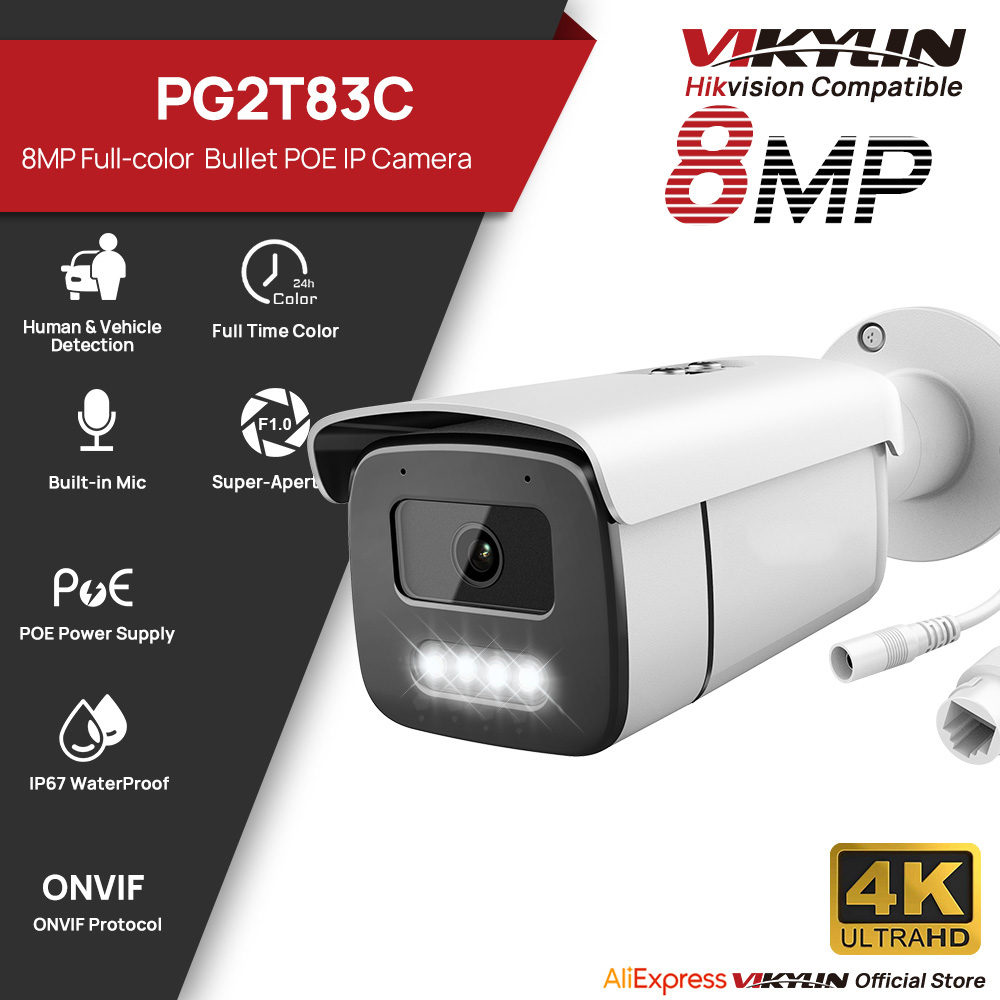 Home Security Lights Outdoors - Cámara IP Vikylin de 8MP con