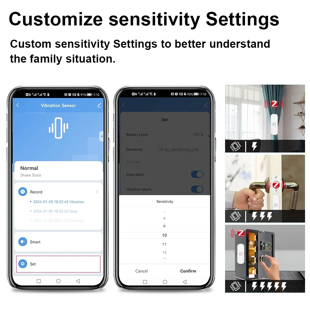 Sensor de vibración inteligent - Home Security And Monitoring reseña y precio