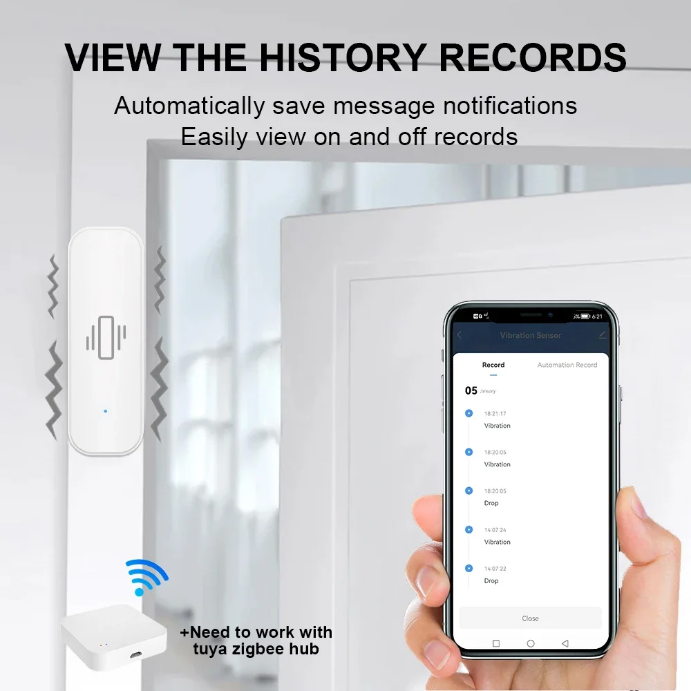 Sensor de vibración inteligent - Home Security And Monitoring reseña y precio