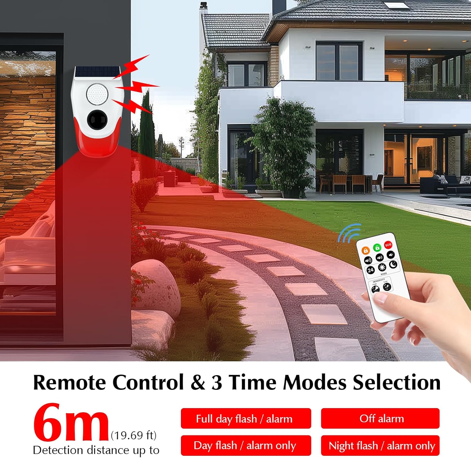 Alarma Solar para exteriores c - Home Security Lights Outdoors reseña y precio
